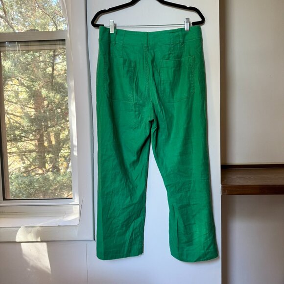 Anthropologie Colette Linen Wide-Leg Pants Maeve Green 30 - Picture 8 of 11